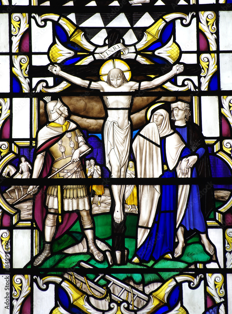 Jesus Christ crucified (stained glass window)