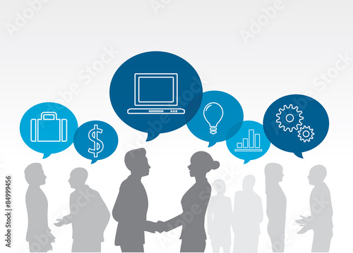 Business people team with speech bubble