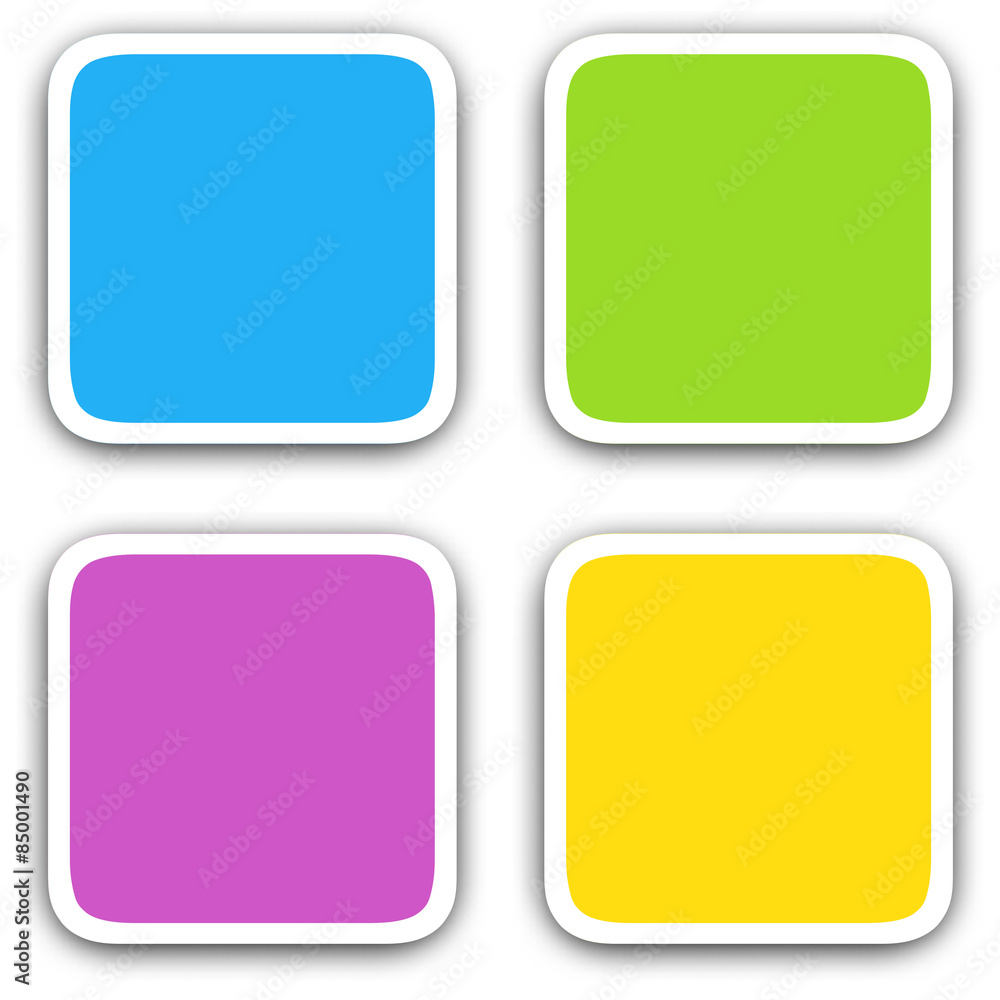 Square blank icons in flat style with shadows. Square blank icons in flat style with shadows.