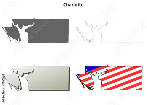 Charlotte County (Florida) outline map set