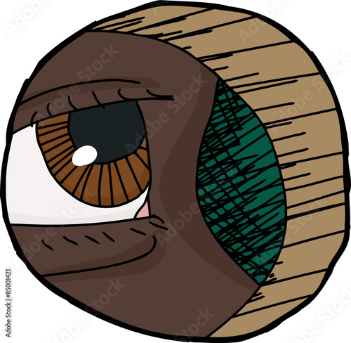 Close up Eye in Hole