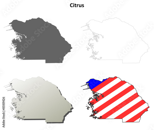 Citrus County (Florida) outline map set
