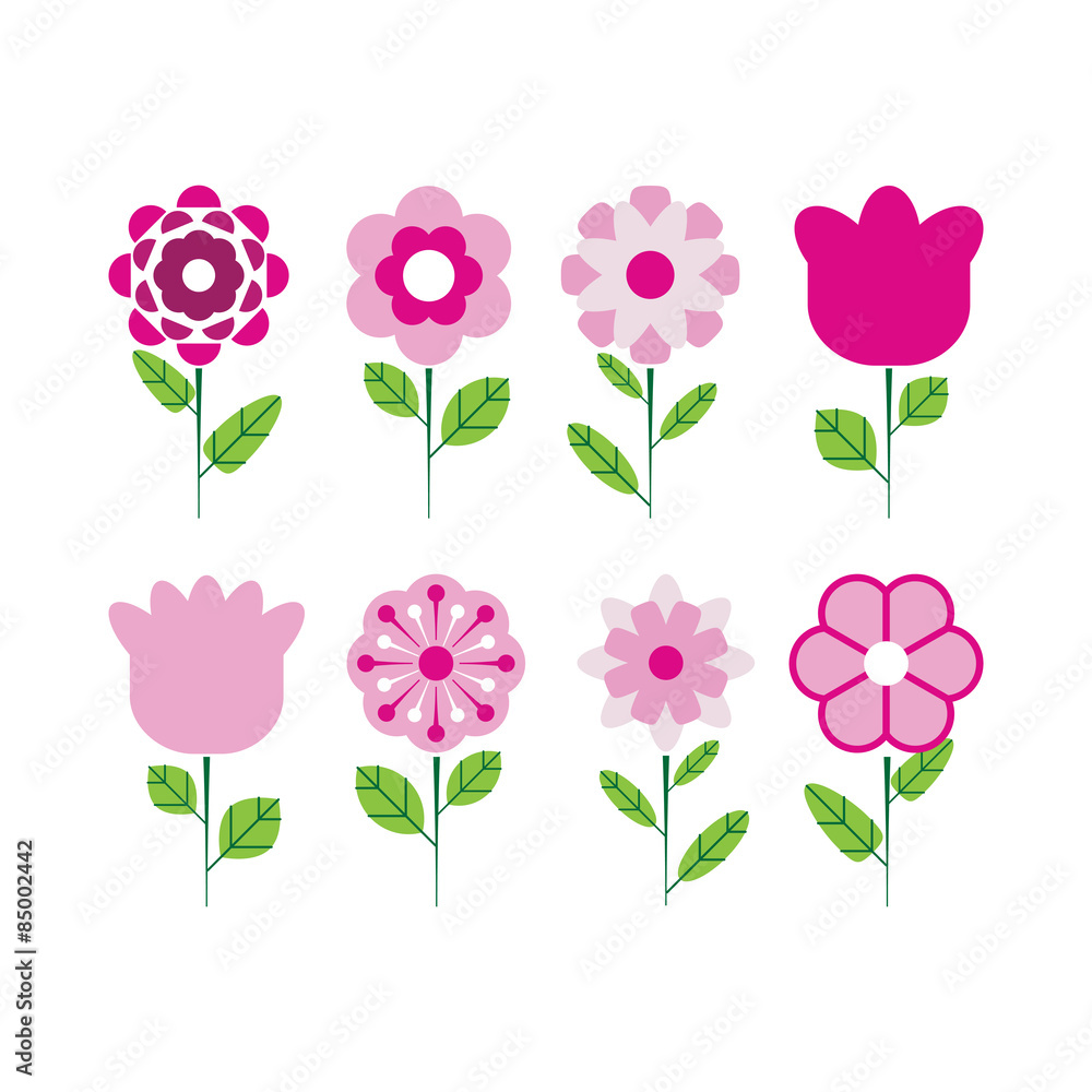 Flower Icons for Pattern. Vector illustration Flower Icons for Pattern. Vector illustration