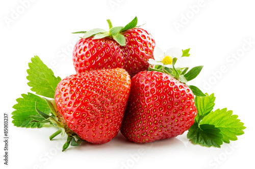strawberries isolated on the white background