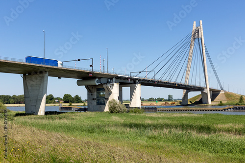 River IJssel with bridge near Kampen in The Netherlands © Kruwt