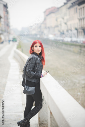 young beautiful red hair venezuelan woman lifestyle listening mu © Eugenio Marongiu
