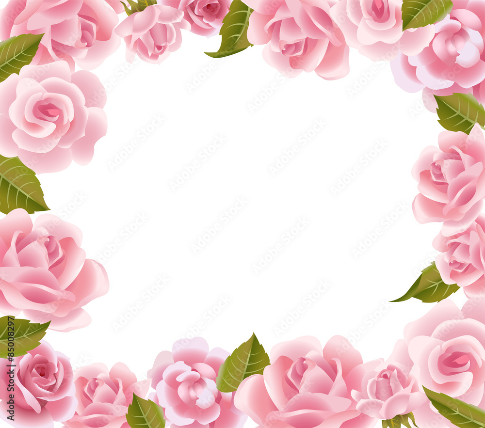 Frame from pink roses 