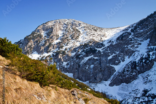 Mountain snowy landscape with rock © pab_map