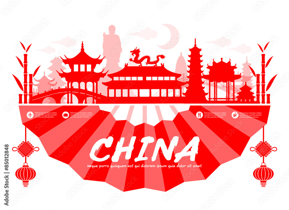Fototapeta premium Beautiful China Travel Landmarks.
