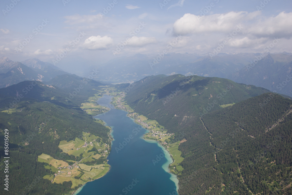 Flightseeing Tour Carinthia Lake Weissensee Bird's-Eye View