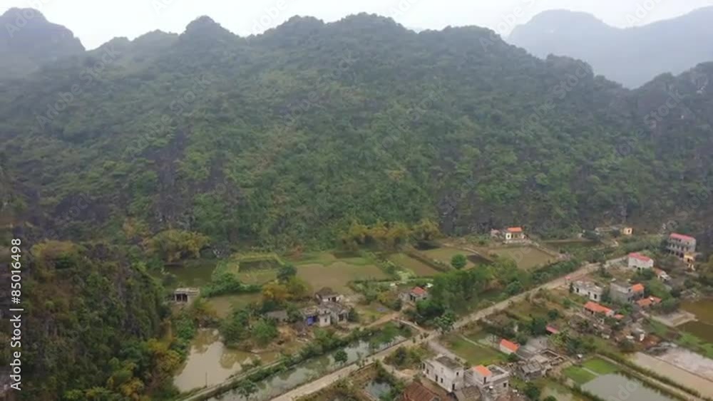 Panoramic view of mountains and rice fields in VIetnam Panoramic view of mountains and rice fields in VIetnam