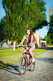 Girl riding on bicycle