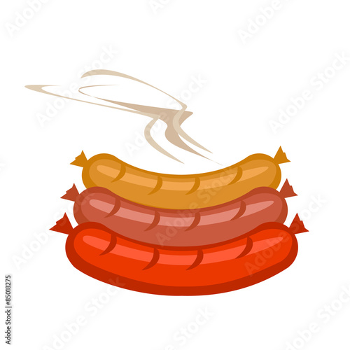 vector sausages in colors