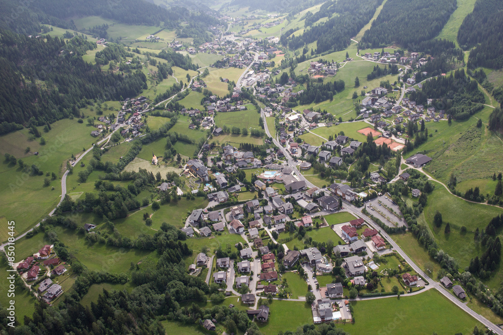 Fototapeta premium Flightseeing Tour Carinthia Bad Kleinkirchheim Bird's-Eye View