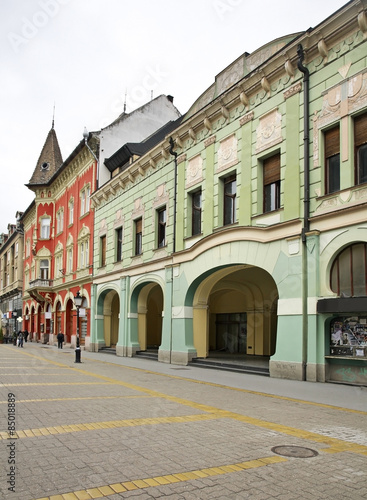 Korzo pedestrian street in Subotica. Serbia