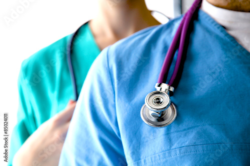 Doctor hand holding a stethoscope listening to heartbeat © lenetsnikolai