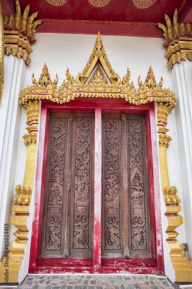 Thai style temple door