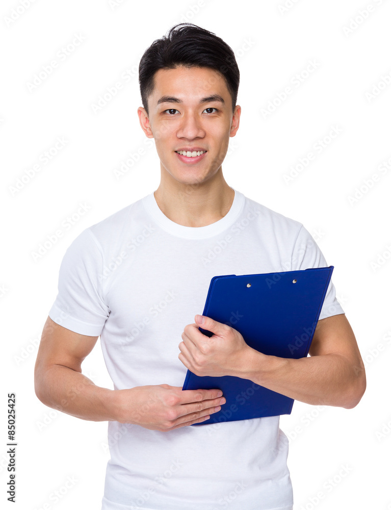 Man hold with clipboard Man hold with clipboard