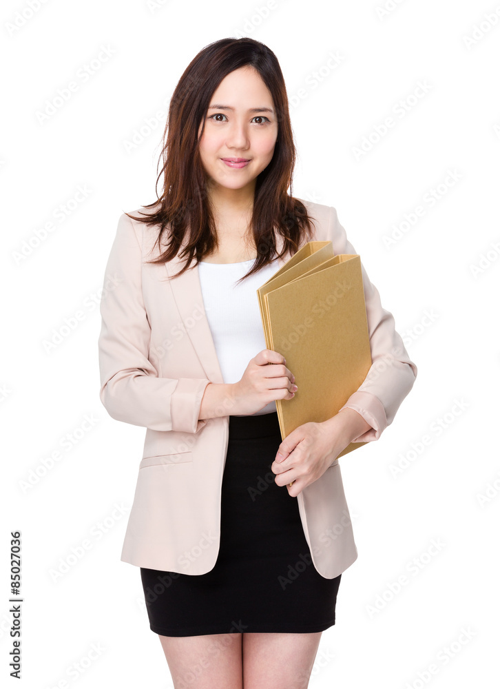 Young businesswoman hold with document work Young businesswoman hold with document work
