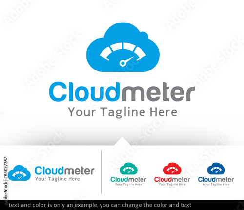 Cloud Meter Logo Design Template