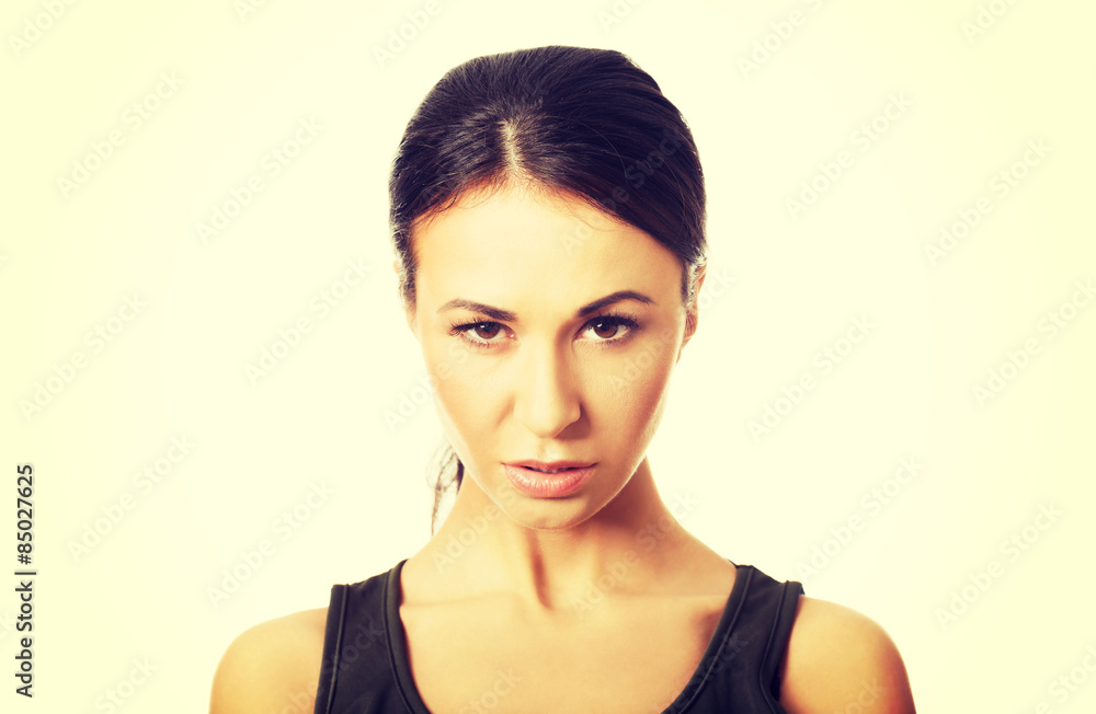 Woman wearing military clothes