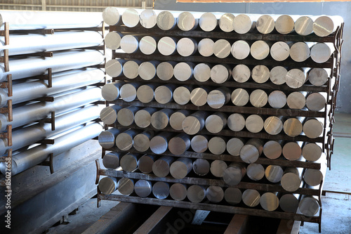 Aluminium bars made from melted aluminium.