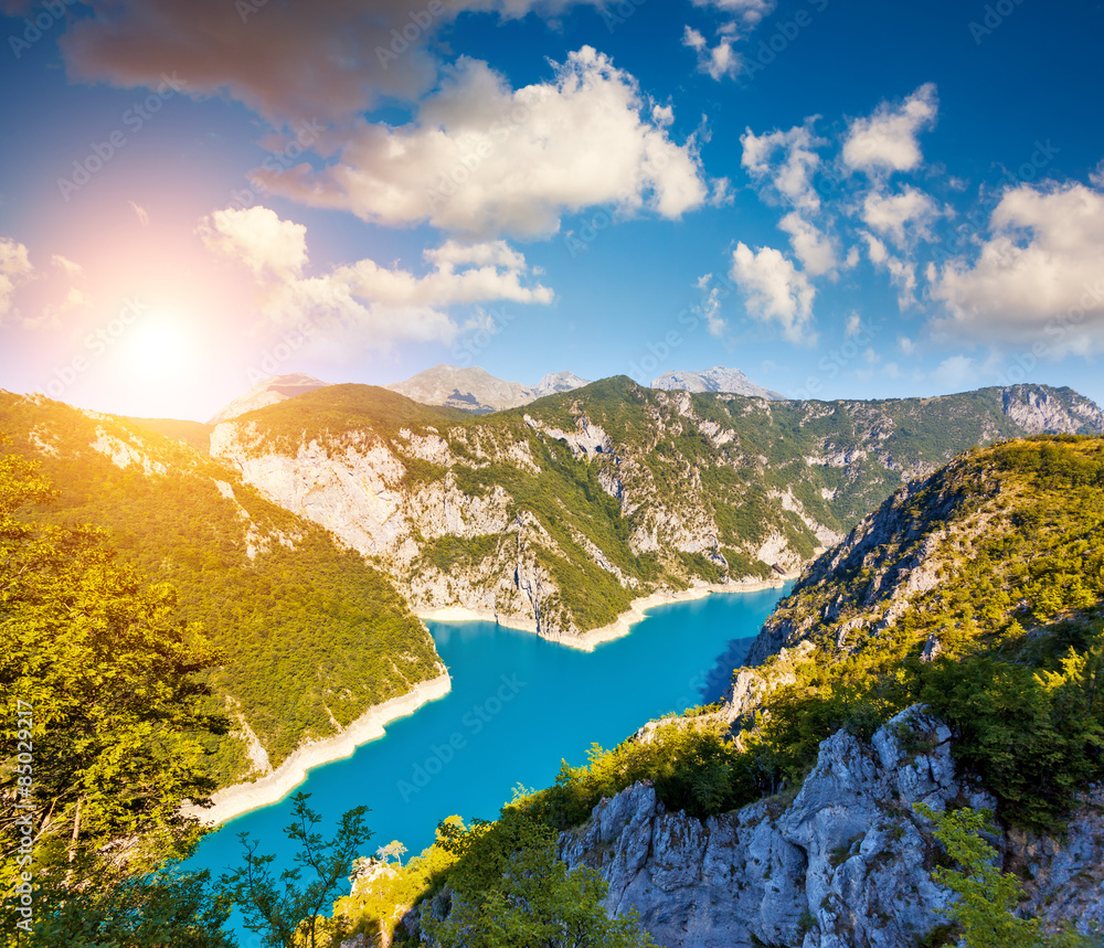 The Piva river in Montenegro