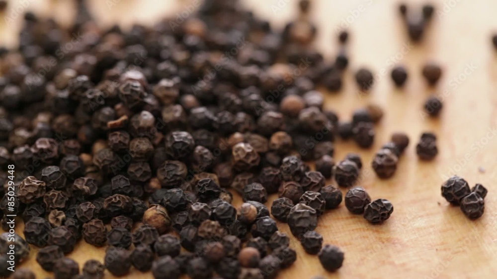 Black pepper seed on rotating display - closeup HD 1080 static Black pepper seed on rotating display - closeup HD 1080 static
