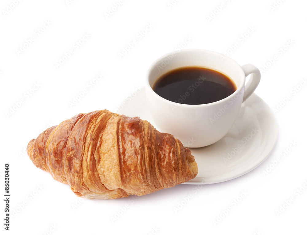 Croissant and cup of coffee Croissant and cup of coffee