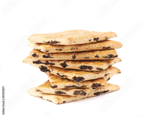 Twisted stack of cookies isolated