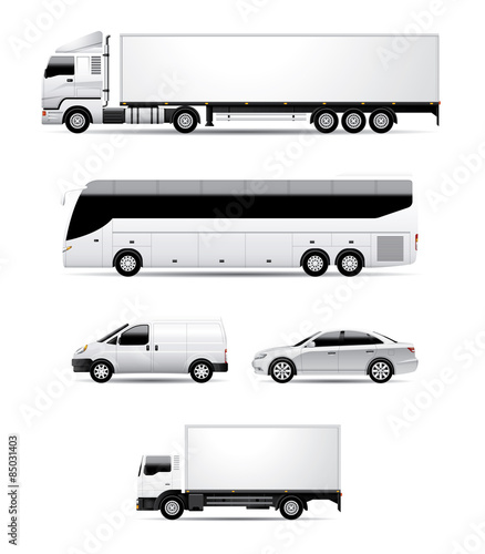 Transportation and Vehicles - Semi-trailer Truck, Coach, Van, Sedan, Truck