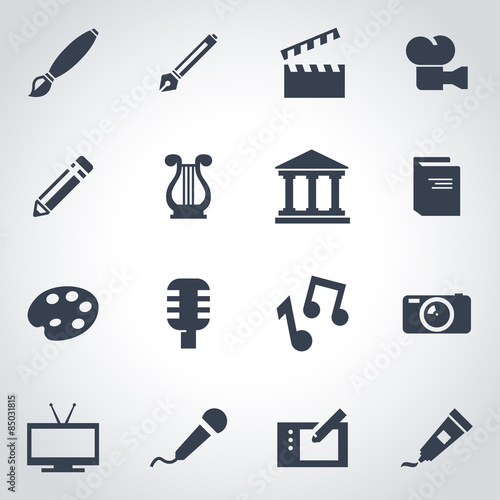Vector black art icon set
