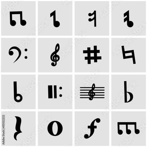 Vector black notes icon set