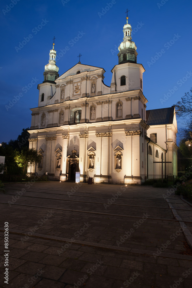 Bernandine Church at Night in Krakow