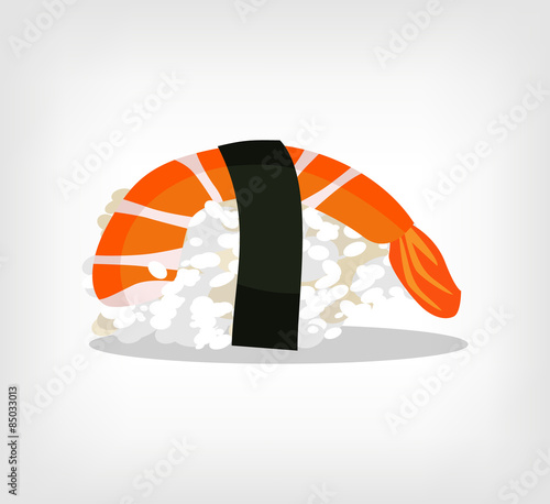 Vector one sushi vector flat illustration