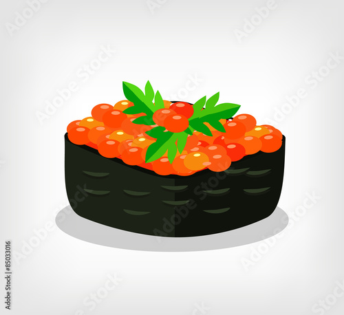 Vector one sushi vector flat illustration