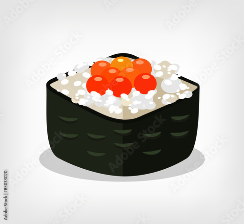 Vector one sushi vector flat illustration