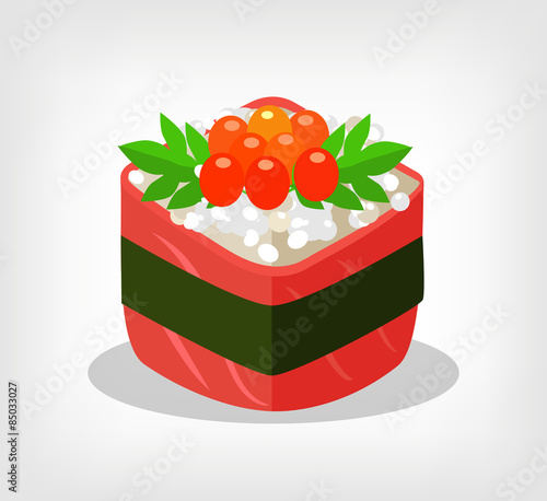 Vector one sushi vector flat illustration