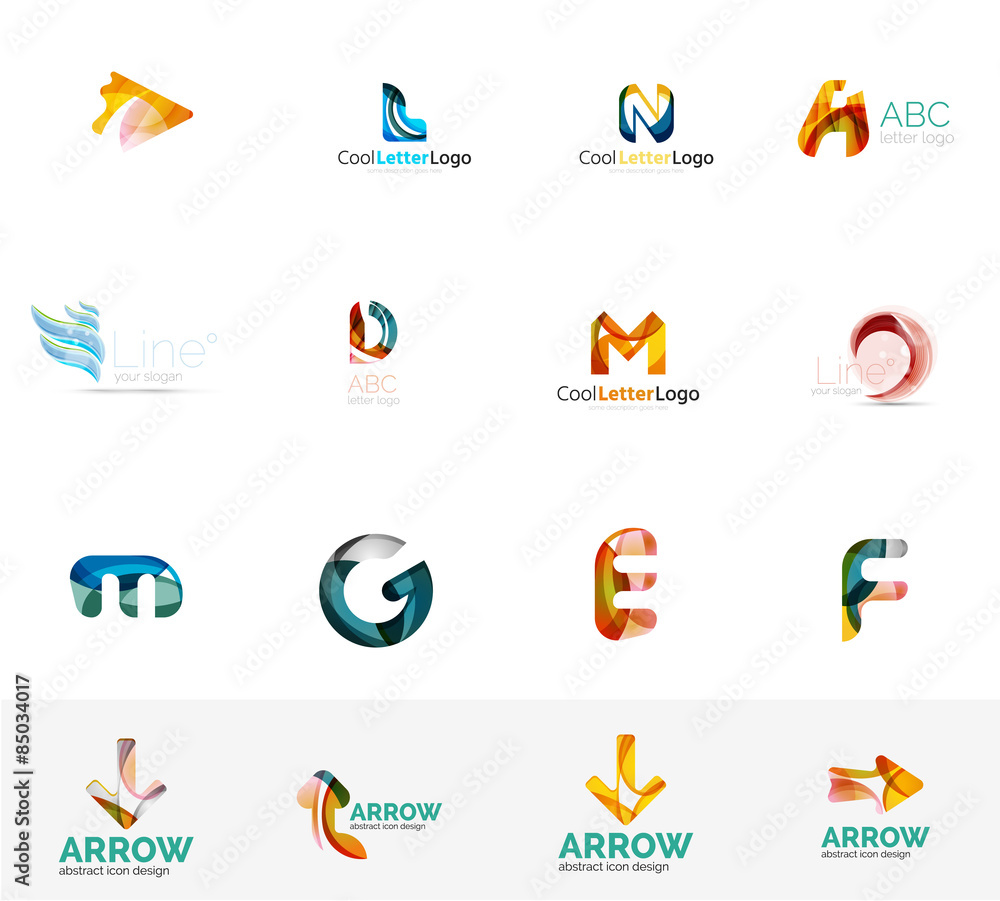 Set of universal company logo ideas, business icon collection Set of universal company logo ideas, business icon collection