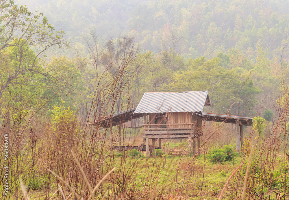 Thai style wooden hut 