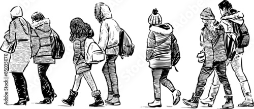 group of schoolchildren on excursions