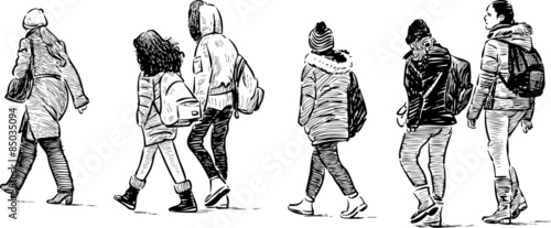 schoolchildren on a walk