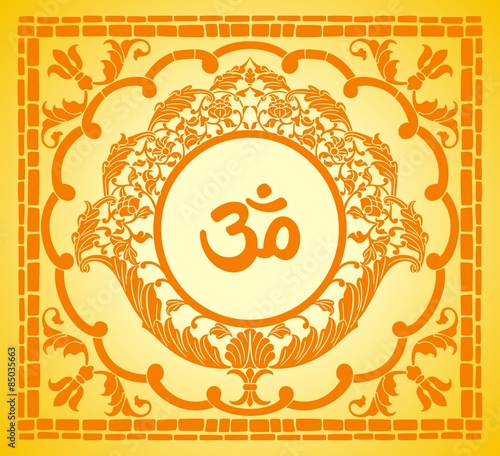 aum syllable, paisley design ,Hinduism, India