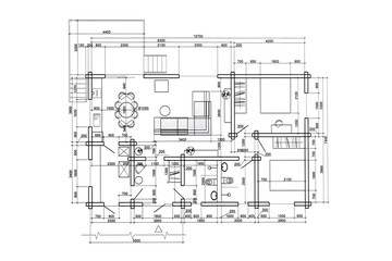 architectural home interior drawing