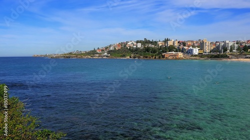 Panning shot of Coogee Beach, Sydney in 4k