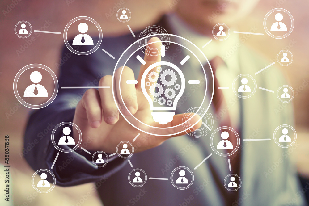Business idea bulb gear web engineering button sign Business idea bulb gear web engineering button sign