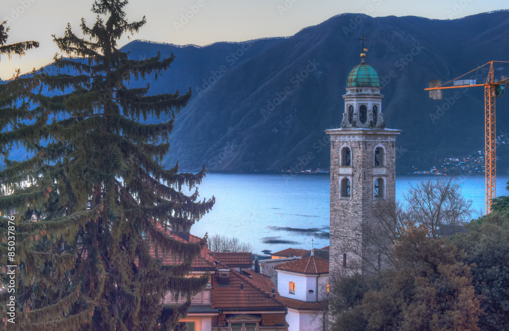 The Bell Tower and Lake Lugano