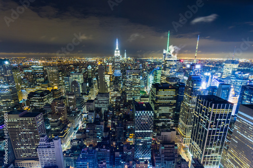 Panoramic view of Manhattan in the evening