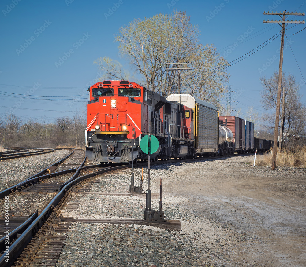 Naklejka premium CN Freight Train from Detroit Tunnel