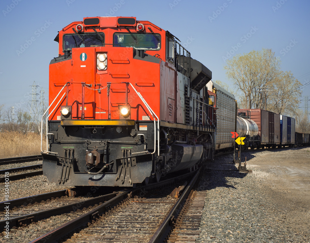 Fototapeta premium CN Freight Train from Detroit Tunnel